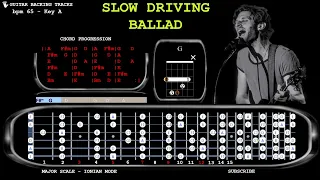 🎸SLOW DRIVING BALLAD Key A Guitar Backing Track🎸Major Scale 🎸Good Chord Progression