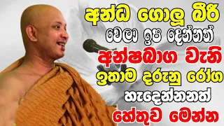 අන්ධ ගොලු බීරී වෙන්නත් අංශභාග වගේ දරුණු ලෙඩ හැදෙන්නත් හේතුව | Ven Boralle Kovida Thero Bana 2024