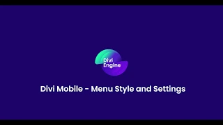 Divi Mobile - Menu style and settings