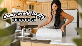 Changing My Kitchen Counters (using contact paper) | Home Made Happy - Ep. 25