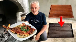 How to Restoration Rusty Cast Iron Grill | Cooking Beef Steak on Restored Iron Grill