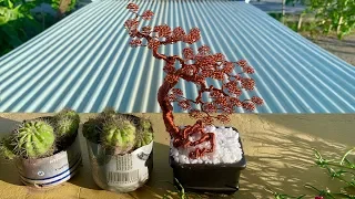 [Bonsai Handmade]How To Make Mini Bonsai Tree Wire Copper 06