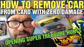 How to remove Hot wheels from blister with no damage to card | Opening SUPER TREASURE HUNTS Tutorial