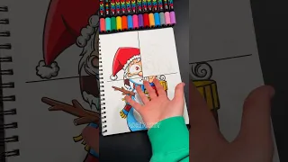 Drawing POMNI from TADC in 4 Different Art Styles with Posca Markers! Part 4 (Xmas Edition) #shorts