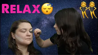 ASMR Getting my makeup done  (attempting a cut crease)