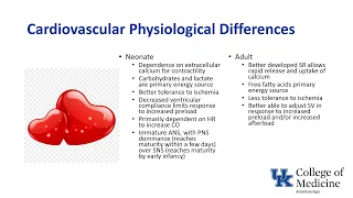 Anesthesia Pediatric Physiology Keyword Review - (Dr. Green)