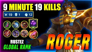 KILLING BEAST !! | 9 MINUTES 19 KILLS | ROGER BEST BUILD 2021 | GLOBAL RANK ROGER BY RUSTEZ | MLBB