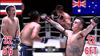 Young, Tall Australian VS. Experienced, Gritty Thai - ONE MUAY THAI - Tyson Harrison vs Pongsiri