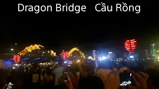 Da Nang-Dragon Bridge.  Dragon spit fire and spray water at 9:00 PM every weekends.