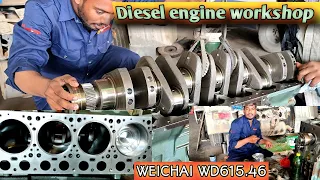 WEICHAI WD615.46 ENGINE OVERHAUL FULL PROCESS BY:- MOHAMMED AJAZ | Diesel engine workshop | XCMG |