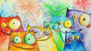 Футаж   «Happy Birthday to you»  - Коты поздравляют с днём рождения