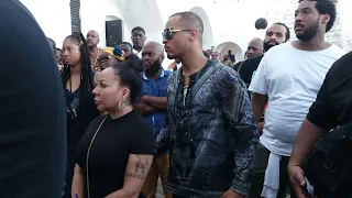 T.I. and Wife Tiny visit Cape coast castle(Ghana) Dr. Boyce Watkins, David Miller and Kendall white.