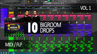 🔥10 Bigroom Drop Melodies🎶 Vol. 1 SABERZ style + FLP + FREE MIDI