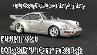 Scale Car  Plastic Model FUJIMI 1/24 PORSCHE 911 Carrera 3.8 RSR unbxoing fullbuild step by step