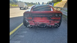 Seat Ibiza Racing a Ferrari 812 Superfast causes accident Israel.