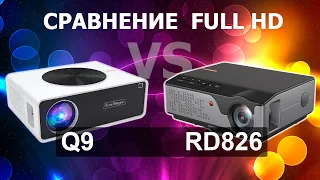 Touyinger Q9 VS RD826 (TD96) Сравнение Full HD проекторов для домашнего кинотеатра с Алиэкспресс