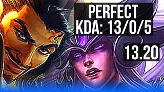 AKSHAN vs SYNDRA (MID) | 13/0/5, Legendary, 600+ games, 800K mastery | NA Grandmaster | 13.20