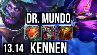 DR. MUNDO vs KENNEN (TOP) | Rank 3 Mundo, 1.4M mastery, 700+ games, Legendary | NA Master | 13.14