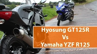 Hyosung Gt125R Vs Yamaha YZF R125 : Race Off the line : GoPro Hero HD