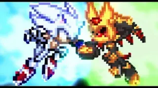 Hype Sonic (vazamento Frontiers/@DedGrafic) vs Enerjak|animação em sprites|