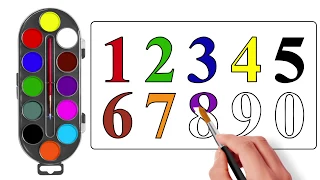 How to draw Number 0 to 9 for kids and for children | Learn 0 To 9 Numbers  | kids art family