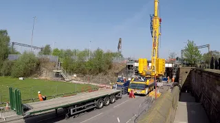 Removal of the Church road rail Bridge Garston, Liverpool (time lapse)