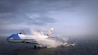 Airplane Crash on Ocean.