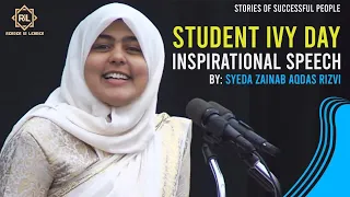 Inspirational Speech by Syeda Zainab Aqdas Rizvi on Student IVY Day  Reader is Leader