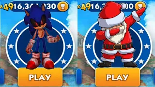 Sonic Dash - Sonic EXE VS Santa Big _ Movie Sonic vs All Bosses Zazz Eggman