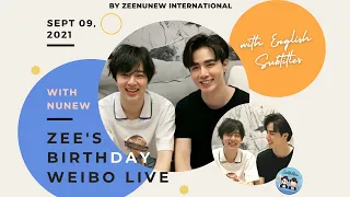 【ENG/RUS/POR SUBS】2021.09.09 Zee's Birthday Weibo Live (NuNew's Cut)