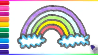 How to Draw A Rainbow With Cloud