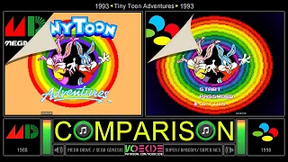 Tiny Toon Adventures (Sega Genesis vs SNES) Side by Side Comparison | VCDECIDE