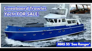 THIS Is Hull 1 Of A NEW Steel Liveaboard Trawler Yacht (And She Is For Sale!) | YACHT TOUR