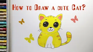 How to Draw Cute a cute cat? Drawing tutorial/drawing for kids!