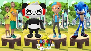 Tag with Ryan vs Sonic Dash vs Blippi Blippi Toys vs Vlad and Niki - All Characters Unlocked