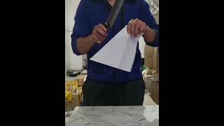 Tojiro Hammered Nakiri knife - paper cut test