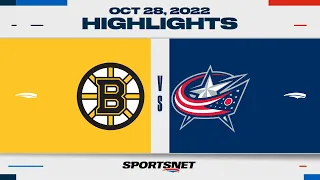 NHL Highlights | Bruins vs. Blue Jackets - Oct. 28, 2022