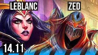 LEBLANC vs ZED (MID) | 8 solo kills, 67% winrate | BR Diamond | 14.11