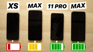 iPhone 11 Pro vs iPhone 11 Pro Max vs iPhone XS vs iPhone XS Max, BATTERY TEST 🔋