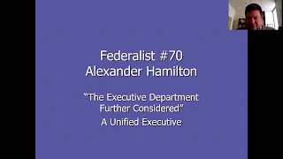 Federalist #70   Unified Executive