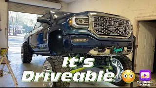 The Tallest GMC 1500 is Drivable| 80mphPLUS!!!| Worlds Squatted Truck| #liftedtrucks #gmc #new