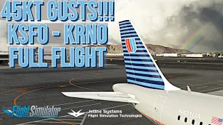 RECURRENT FLIGHT AFTER ONE MONTH OF NO SIM. KSFO-KRNO / A32NX / MSFS2020