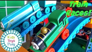 THOMAS & FRIENDS Toy Train Races | Train Crashes | Thomas and Friends Super Station | Video for Kids