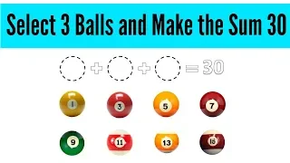 Select 3 Balls to Make the Sum 30