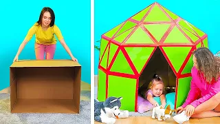 Cute Cardboard DIYs You Can't Miss || Cheap Home Decor Ideas And DIY Playhouse