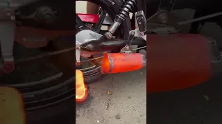 melting of silencer || very hot silencer|| #shorts #bike