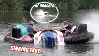 Our First Hovercraft Accident... Followed By Another Sinking... IT WAS CRAZY!!! (ft. Finnegan)