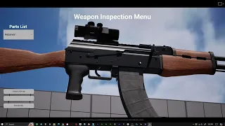 Unreal Engine 5 - Interactive Weapon Blueprint Widget UI - AK47 Skeletal Mesh WIP 01