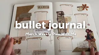 Vintage March Weekly Plan With Me: Bullet Journal Setup 📜✨ | Paperwrld