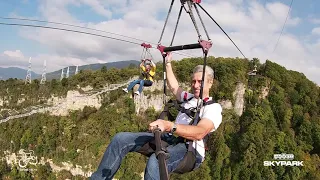 One of the guests on ZIPLINE of AJ HACKETT SKYPARK SOCHI. OCTOBER '19